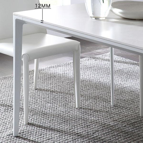 Semplice tavolo da pranzo cucina bianca tavolo da pranzo standard di pietra sinterita con 4 gambe
