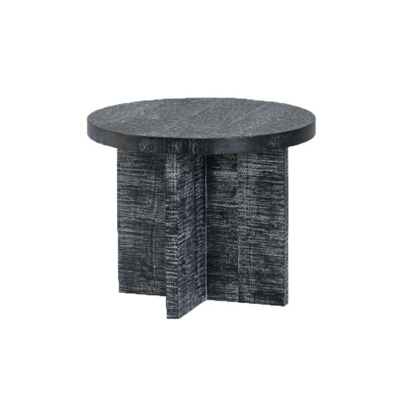 Contemporary Wooden Coffee Table Round Espresso Wood Cocktail Table