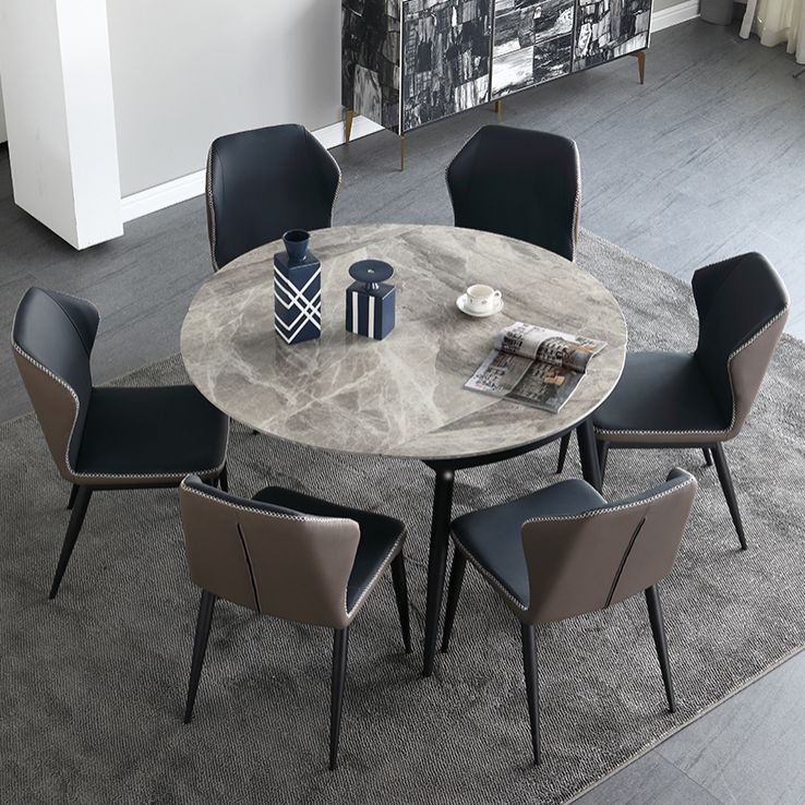 Extendable Dining Table Set 1/4/5/7 Pieces with Metal Base Kitchen Furniture Set