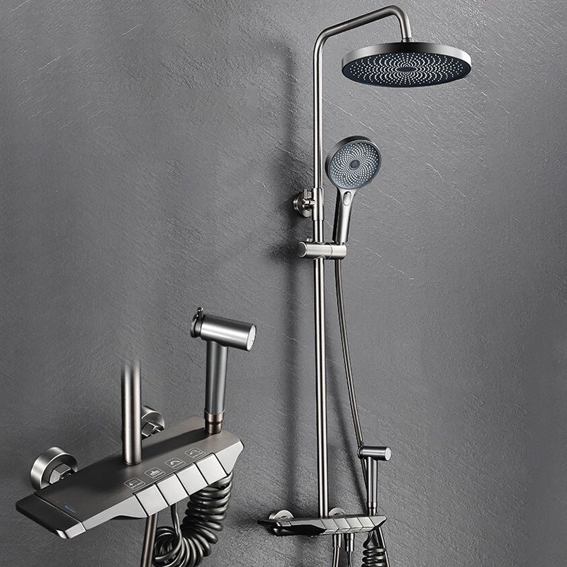 Modern Thermostatic Shower Combo Slide Bar Valve Included Shower System