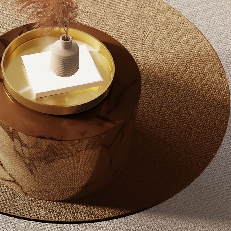 Round No Distressing Coffee Table Glass Pedestal Tropical Single Coffee Table