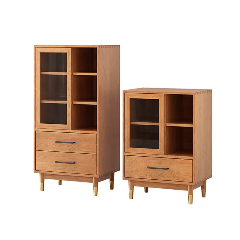 Modern Style Closed Back Bookshelf Wooden Bookcase with Drawer Storage