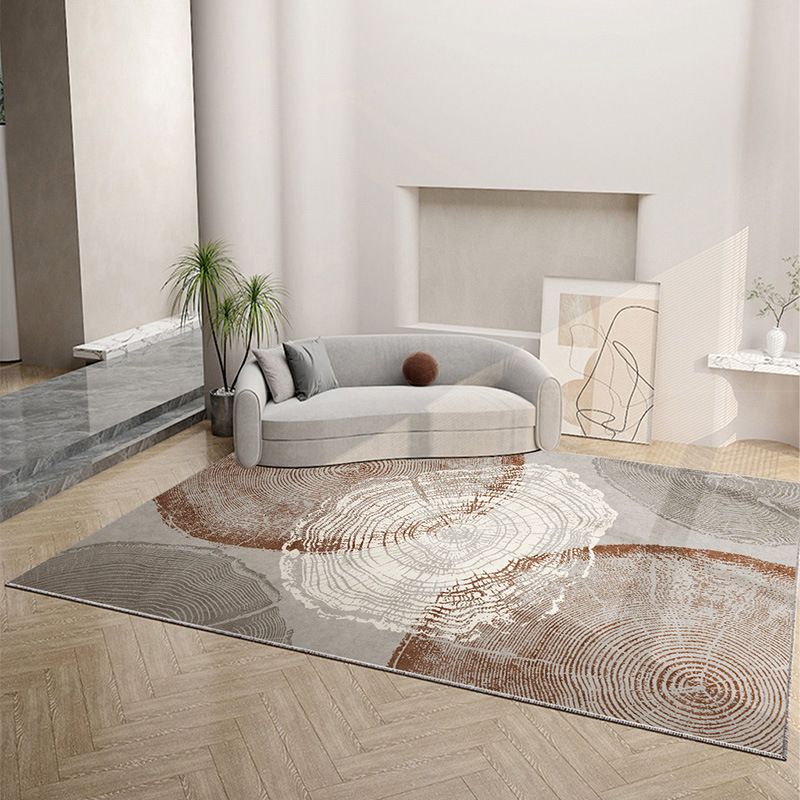 Minimalist Deck Pattern Rug Polyester Carpet Non-Slip Backing Area Rug for Living Room