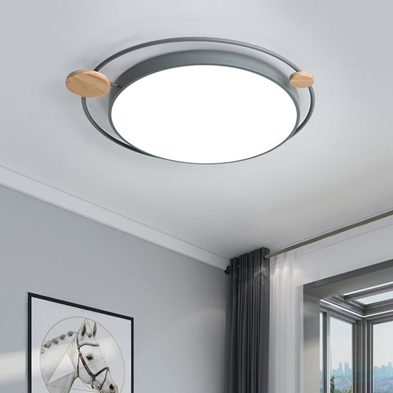 Modernistisch rond plafondgemonteerd licht acryl 16"/19,5"/23,5" W LED slaapkamer grijs/wit inbouwlicht in natuurlijk/3 kleuren licht