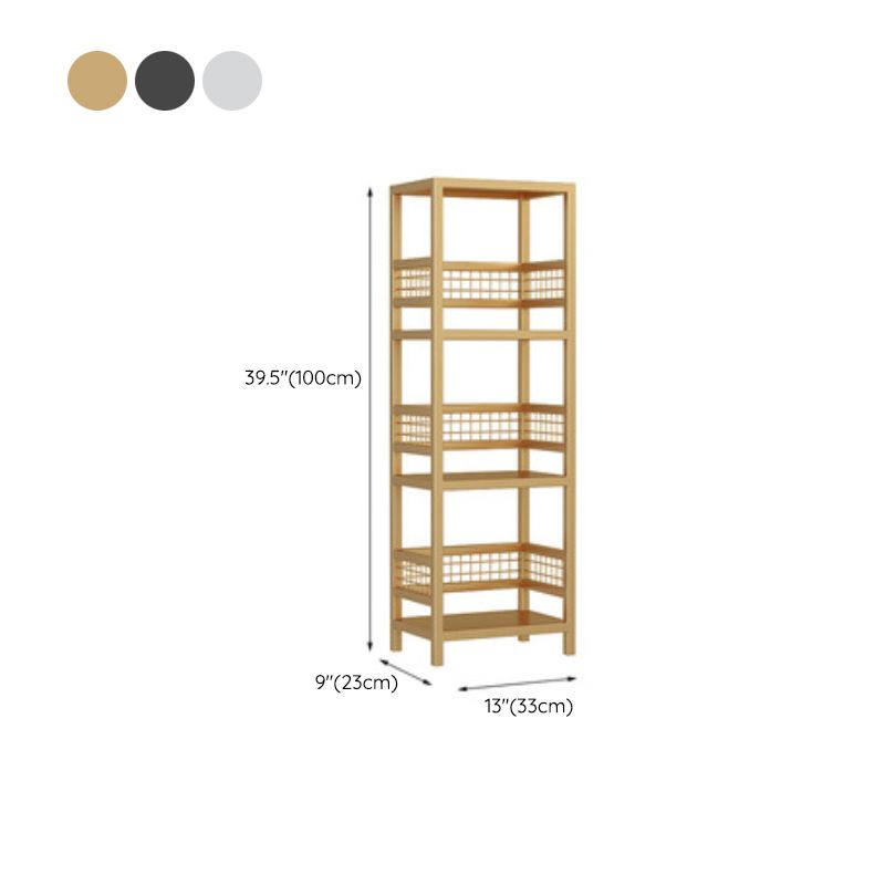 Modern Open Back Bookshelf Metal Shelf Bookcase for Living Room