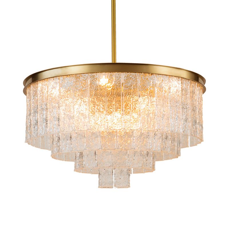 Luz de lámpara de múltiples niveles contemporáneas lámparas de araña colgantes de vidrio para cafetería