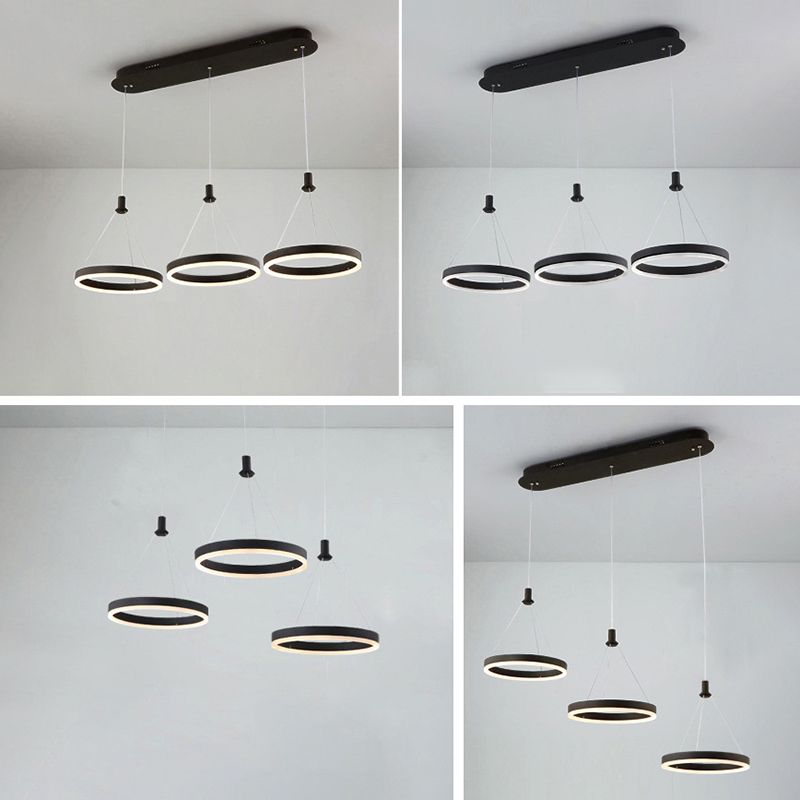 Lampada a sospensione del soffitto della sala da pranzo circolare Acrilico LED minimalista LED LADO CON REGOLABILE ALTENZA