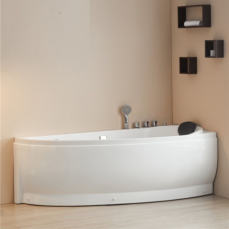 Modern Acrylic Corner Bathtub Soaking/Whirlpool Back to Wall Bathtub