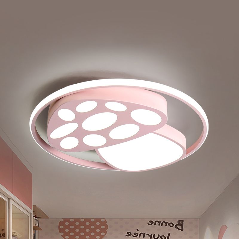 Cute Mushroom Flush Mount Light Cartoon Acrylic Metal Ceiling Lamp for Kindergarten
