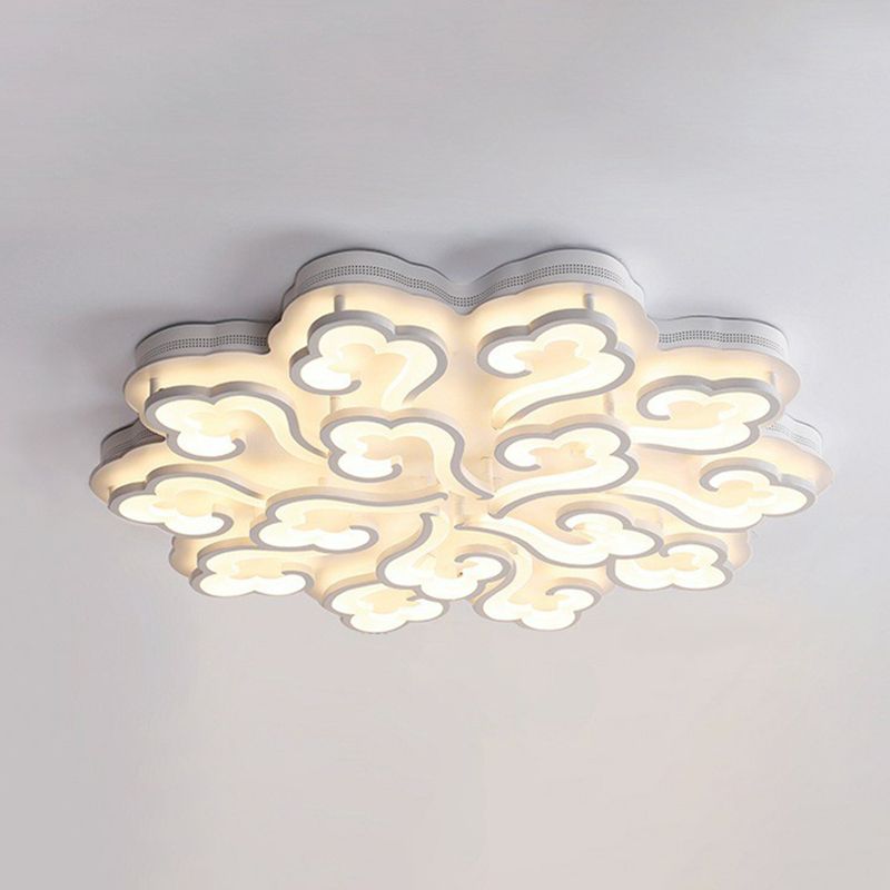 Weiße verheißungsvolle Cloud -LED Semi Flush Moderne Acrylspülendedecke Leuchte für Wohnzimmer