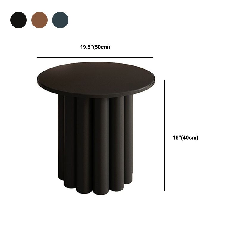 Contemporary Cocktail Table Pedestal Solid Wood Round Coffee Table