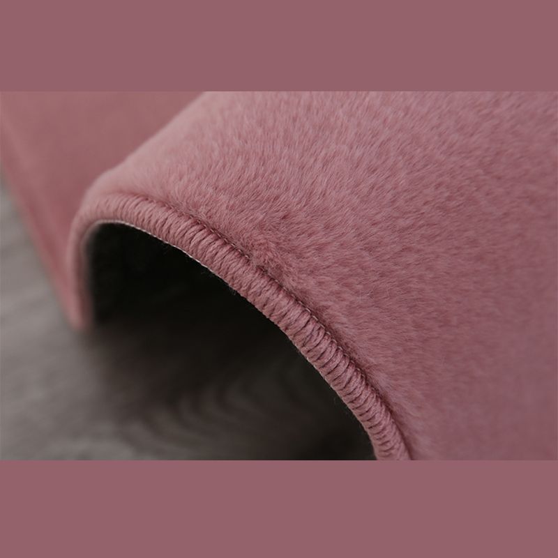 Blue Area Carpet Polyester Solid Color Area Rug Easy Care Washable Rug for Bedroom