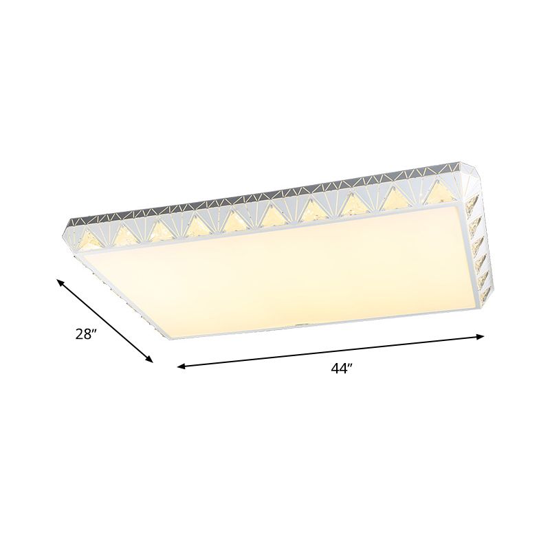 Lampe encastrée moderne conique ronde/carrée/rectangle plafonnier LED blanc cristal avec/sans télécommande gradation continue