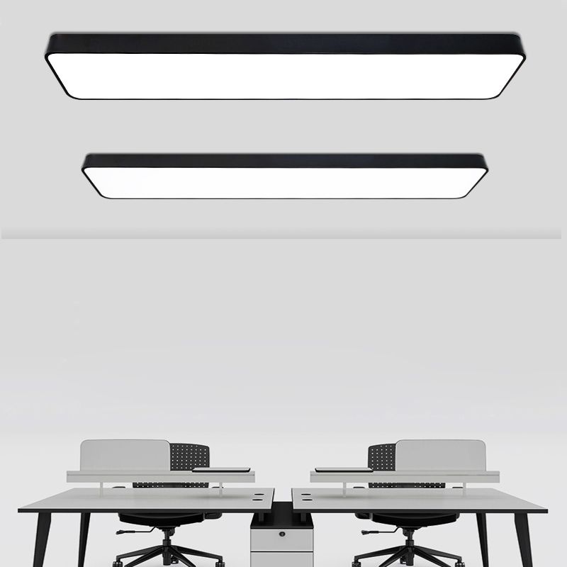 Luminaire encastré au plafond LED rectangulaire, éclairage nordique en acrylique pour bureau