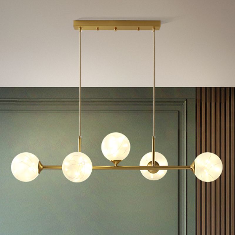 Zeitgenössische Küche Anhänger Lichter linear klare Glasinselbeleuchtungsideen