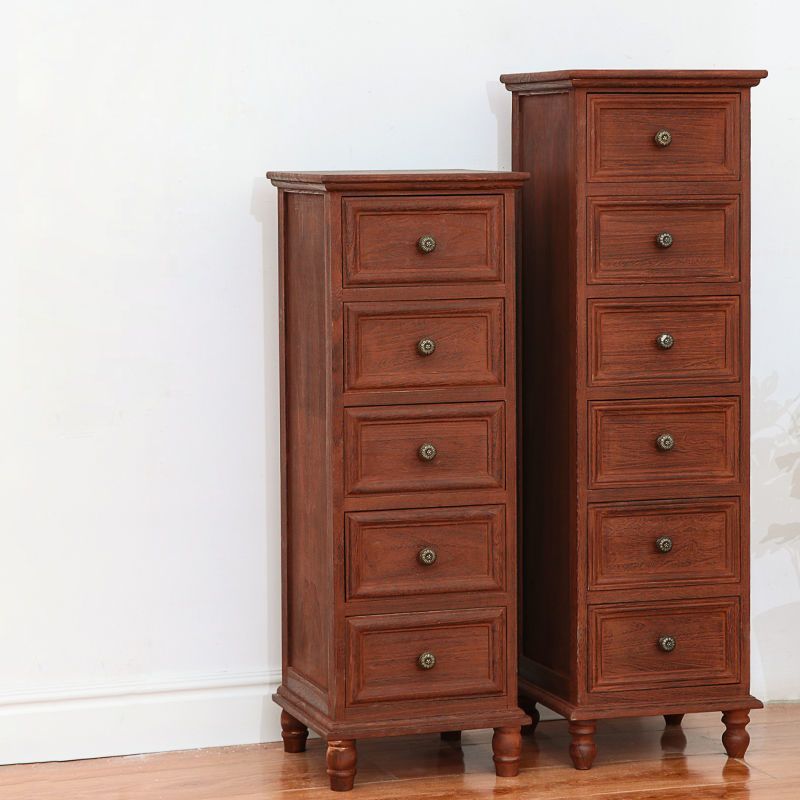 Nautical Solid Wood Storage Chest Bedroom Vertical Chest with Drawers