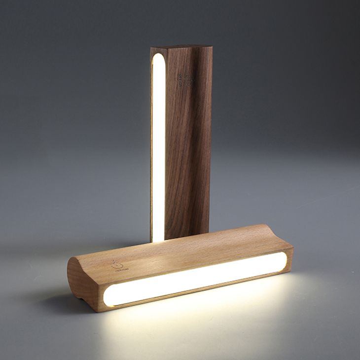 Nordic Style Wall Sconce Strip Shape LED Wall Light with Wood for Living Room