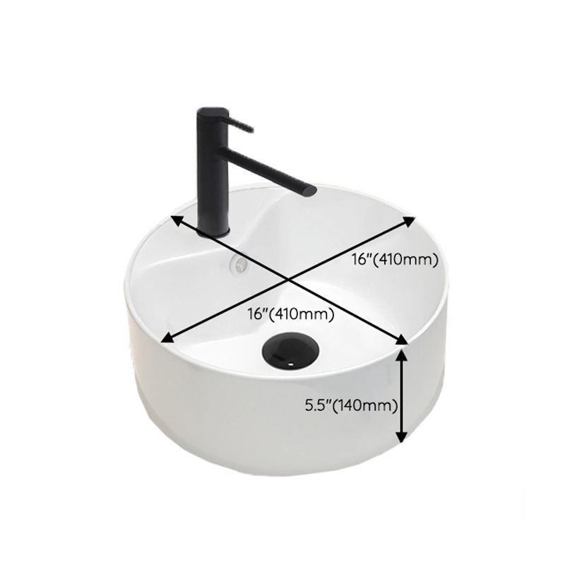 Round Vessel Bathroom Sink Vitreous China Vessel Lavatory Sink