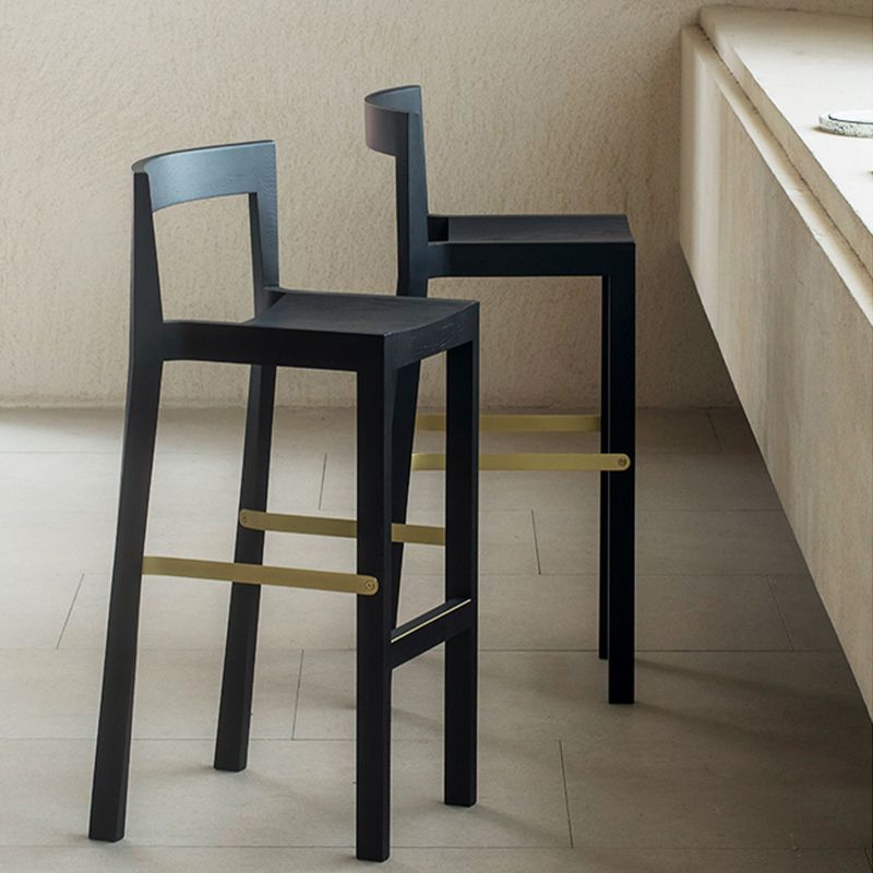 Solid Wood Bar Stools Designer Style Stackable Bar Stool with Backrest