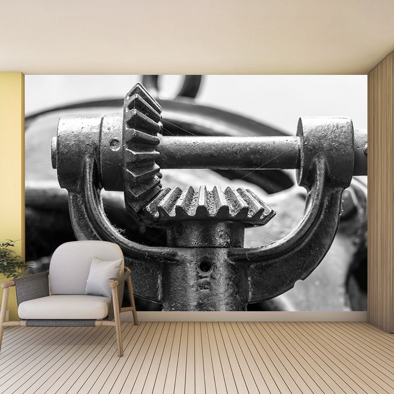 Rusty Metal Gear Industrial Style Wall Decor for Sitting Room, Made to Measure