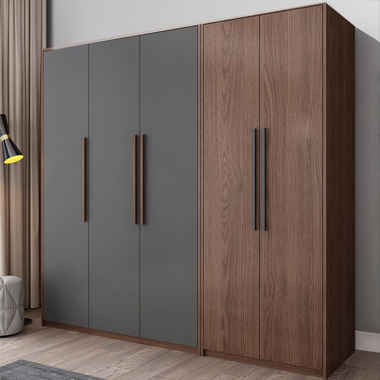 Contemporary Wardrobe with Garment Rod Engineered Wood Wardrobe Closet