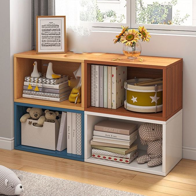 17.7"L Modern Style Bookcase Wood Closed Back Bookshelf for Home Office