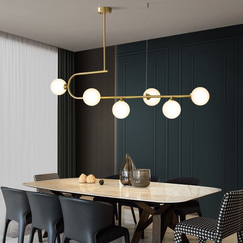 Glass Ball Shape Island Chandelier Light Modern Style Chandelier Lighting Fixture