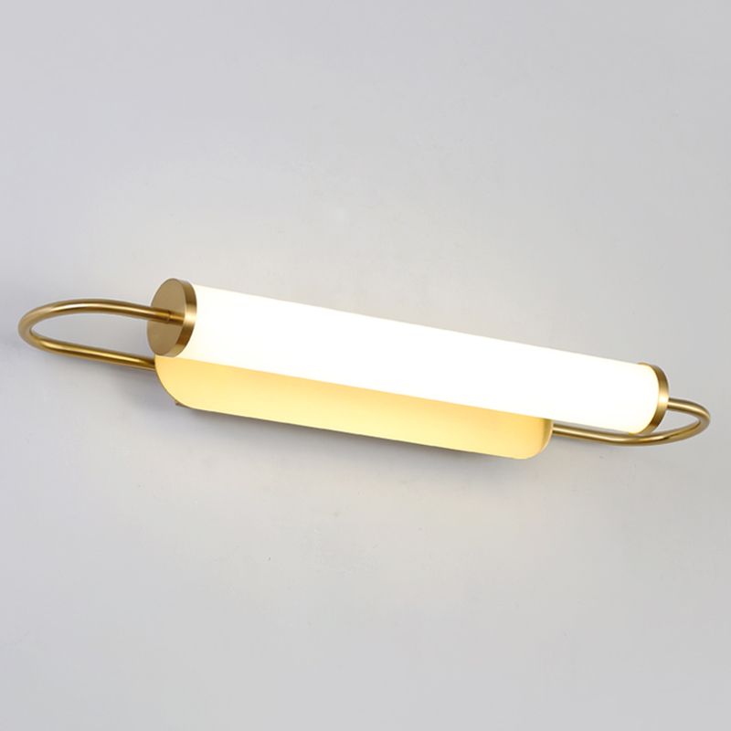 Iluminación de pared de medio cilindro de metal Mirror moderno 1 Luz de pared de luz Luz de luz en latón