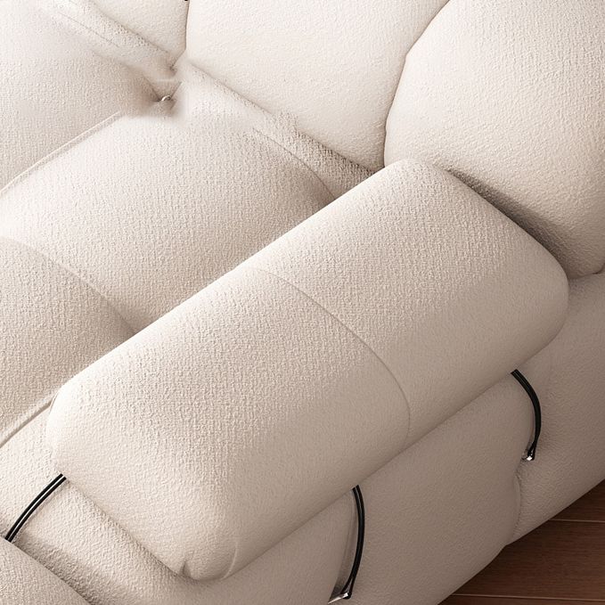 35" Wide Scandinavian Sectional Sofa White Fabric Sleeper Sectional