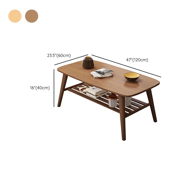 4 Legs Coffee Table Single Modern Oval Cocktail Table with Shelf