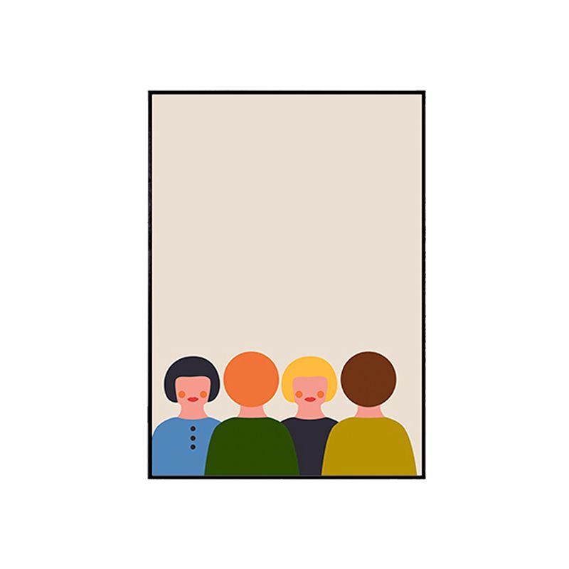 Blushing Characters Art Print Pastel Color Nordic Aesthetics Wall Decor for Studio