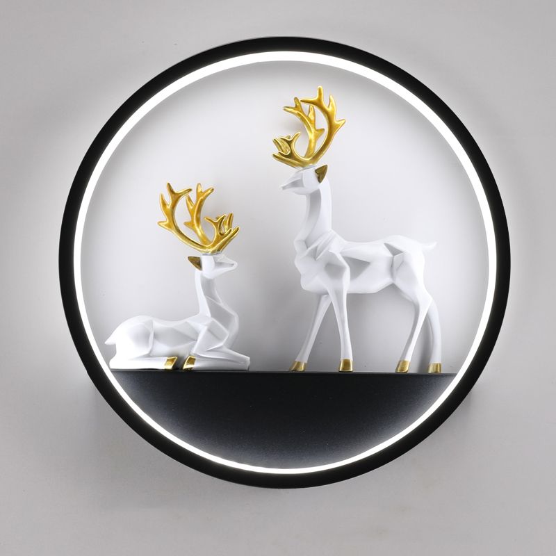 Lampade a parete in metallo circolare a 1 lutto moderno moderno lampada da monte per soggiorno