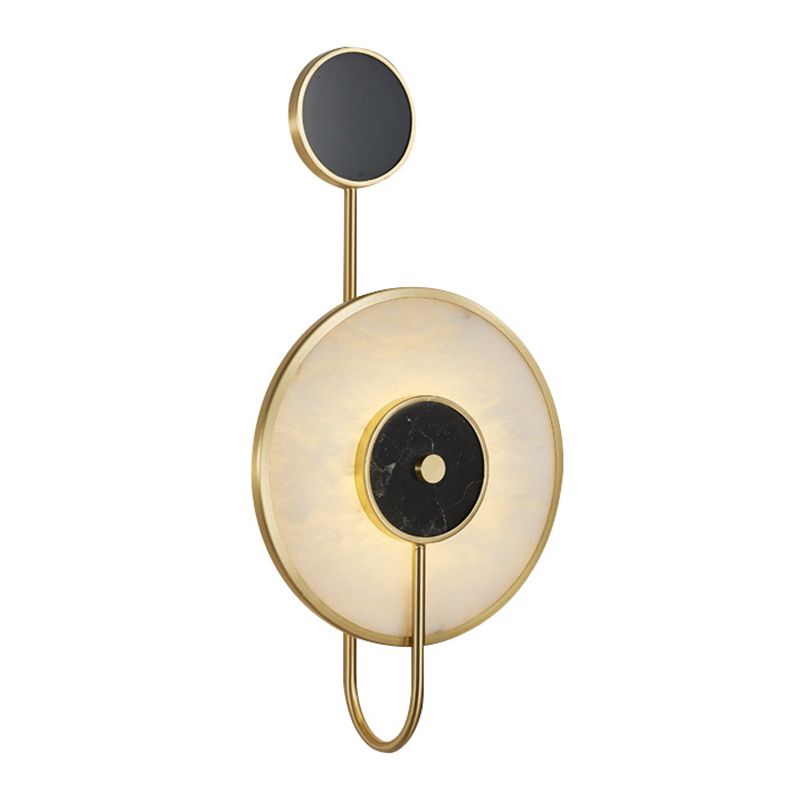 Modern Wall Lamp Household Disk Marble Shade Wall Mount Lighting for Sitting Room