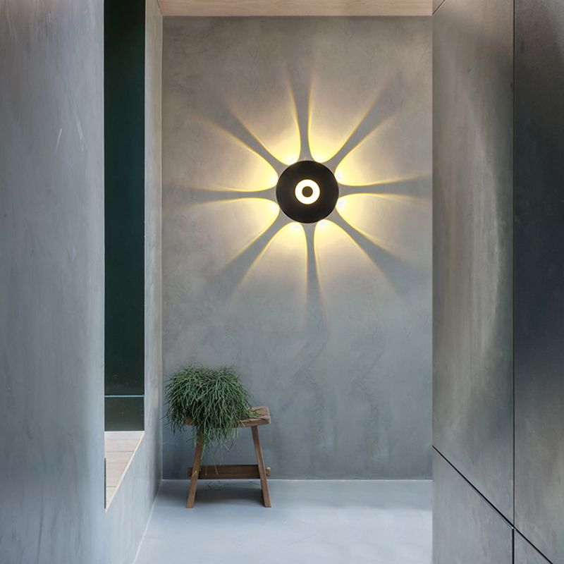 Aravera de pared de LED redonda de pared de aluminio de estilo moderno para al aire libre