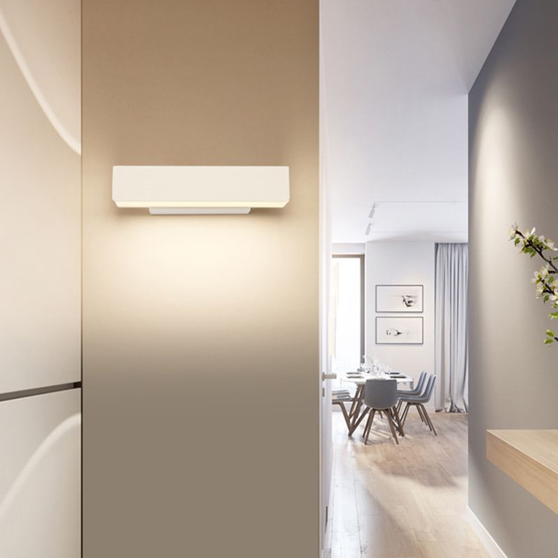 10" Wide Rectangular Acrylic LED Wall Lamp Modern Style Rotatable Bedside Light for Bedroom