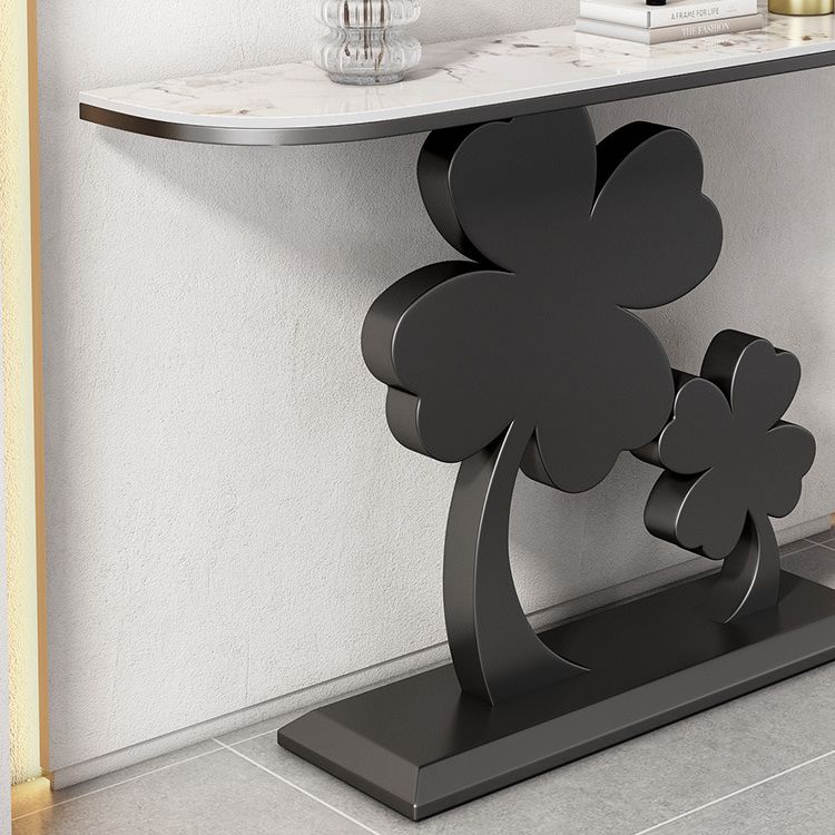 Glam Half Moon Console Table Scratch Resistant Accent Table for Hall