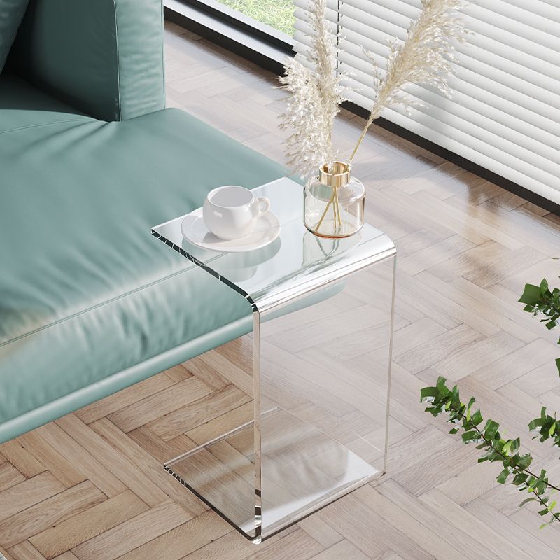 Modernistic Plastic Side Table Abstract with Storage Rectangular Living Room