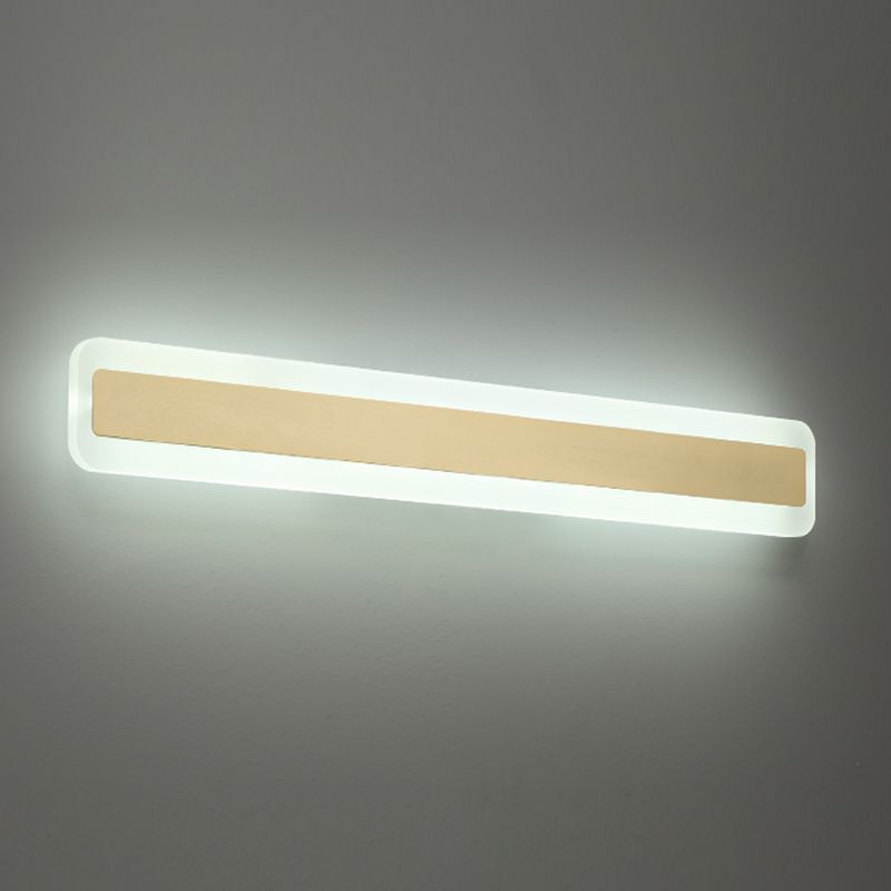 Linear Shape Metal Wall Sconce Modern Style Single Light Mirror Wall Mount Light