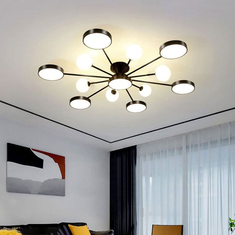 Modern Round Ceiling Light Colorful Multi Light Flush Mount Light for Bedroom