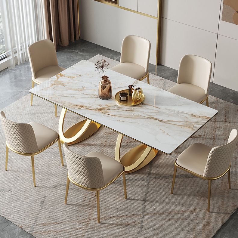 Luxury Sintered Stone Top Dining Set Rectangle 1/2/3/5/7 Pieces Dining Table with Chairs