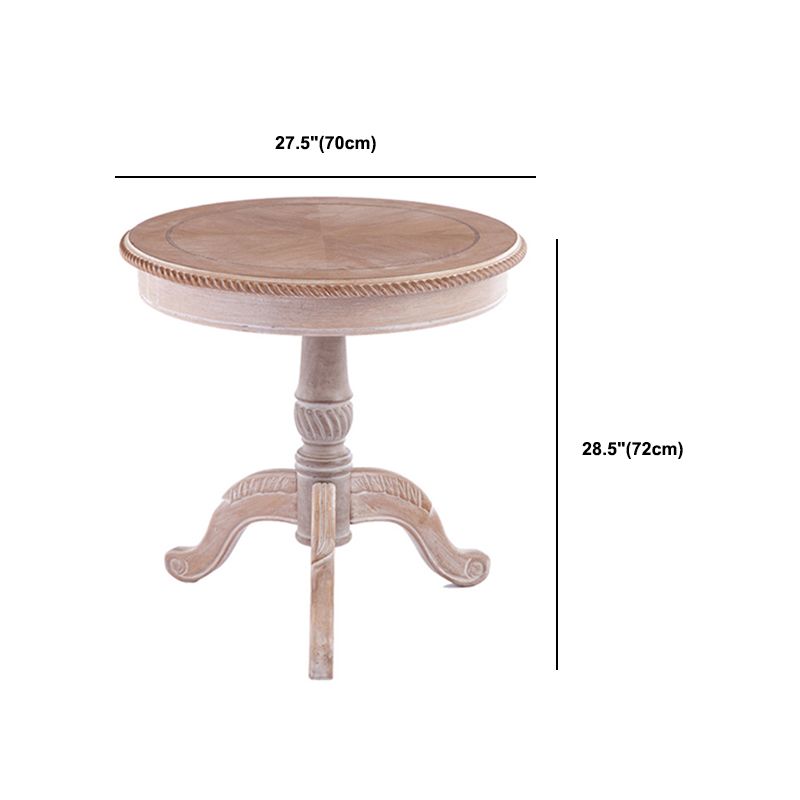French Country Style Round Old Solid Wood Table 3 Legs Coffee Table