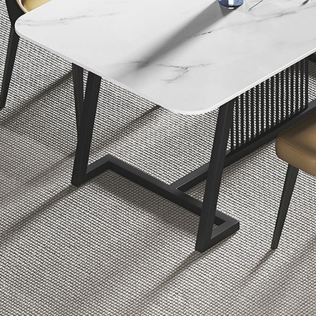 Modern 1/2/5/7 Pieces Dining Set Sintered Stone Rectangle Dining Table with Chairs