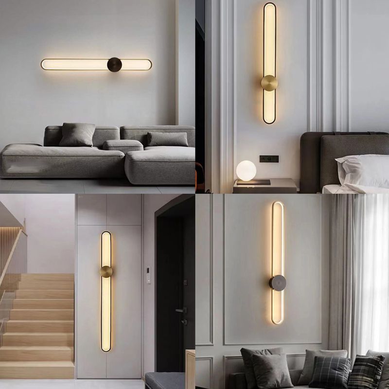 Metal Oval Shape Wall Mount Lighting Modern 1-Light Wall Mounted Light Fixture