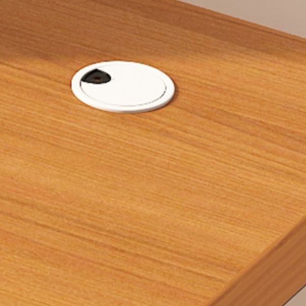 Modern Style Writing Desk Solid Wood Rectangular Office Desk with Metal Base