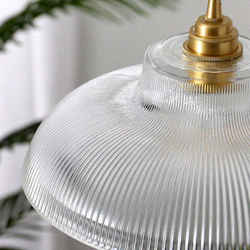 Prismatic Glass Vintage Hanging Pendant Light 1-Light Drop Pendant for Dining Room