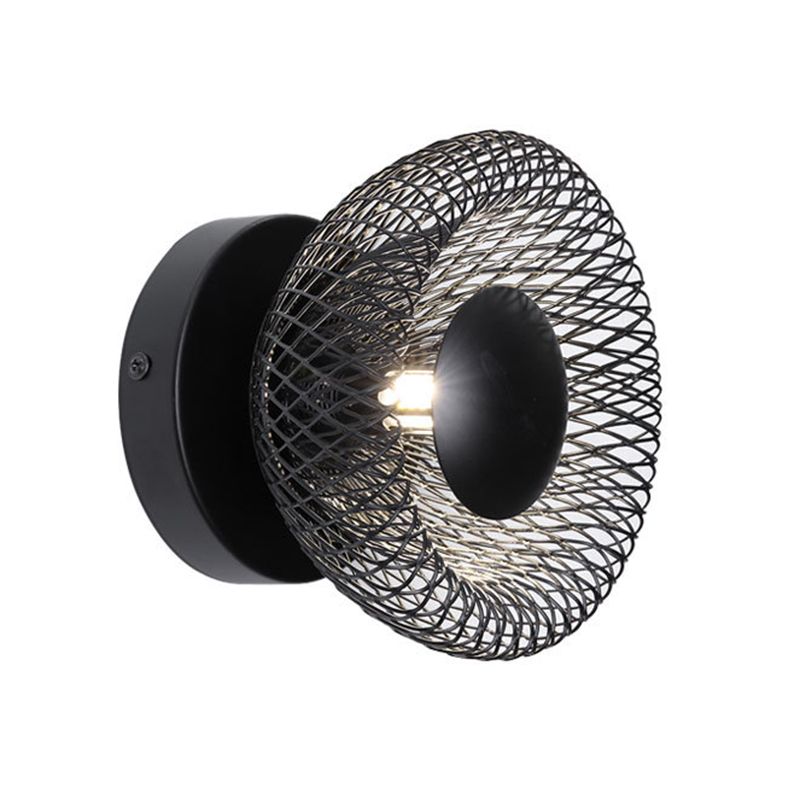 Contemporary Wall Sconce Circular Metal Wall Light for Bedroom