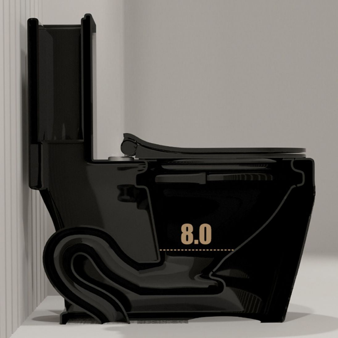 Floor Mount Flush Toilet Traditional Skirted One-Piece Toilet with Slow Close Seat