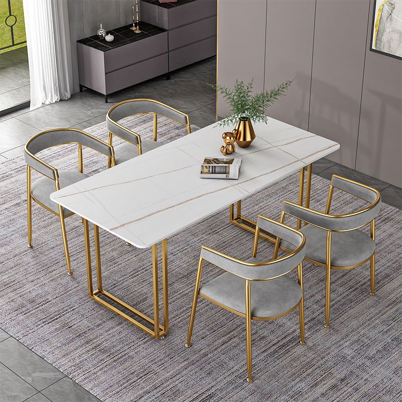 Sintered Stone Home Dining Table Industrial Dining Room Table with Double Pedestal