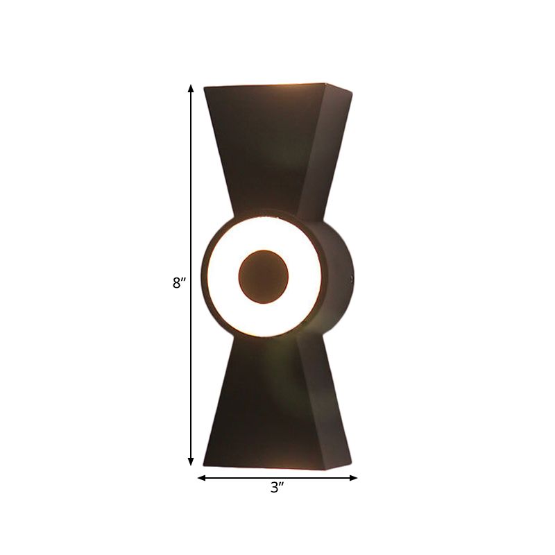 Metal Tapered Wall Sconce Lighting Minimalist LED Black Wall Light Fixture in Warm/White Light