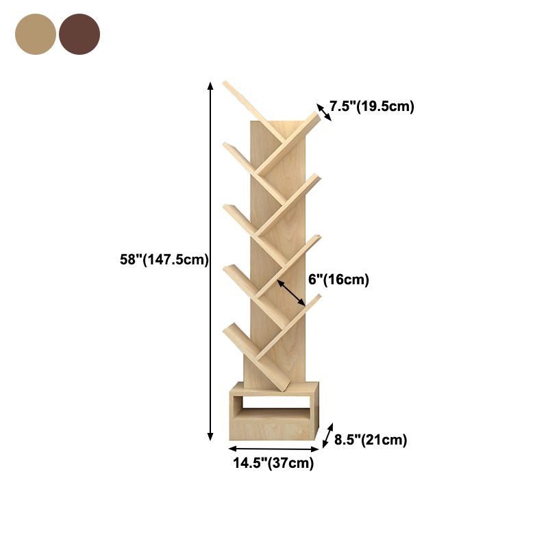 Contemporary Style Geometric Bookcase Vertical Closed Back Book Shelf